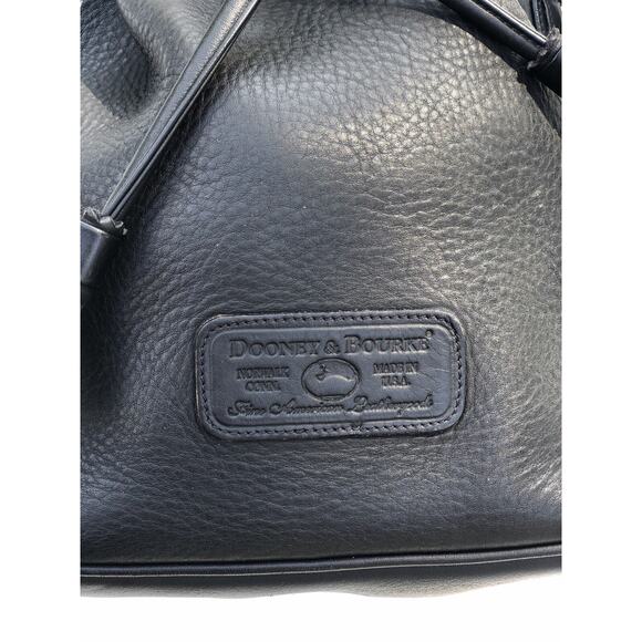 Dooney And Bourke Black Leather Drawstring Bag USA Bucket Crossbody Bag B000538 - Picture 5 of 9